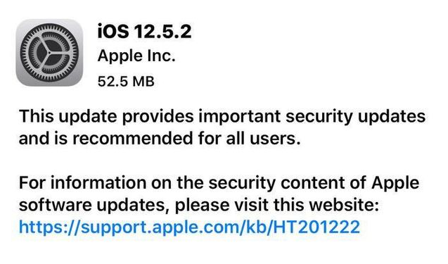 索县苹果手机维修分享iOS12.5.2发布，建议所有老苹果用户安装 